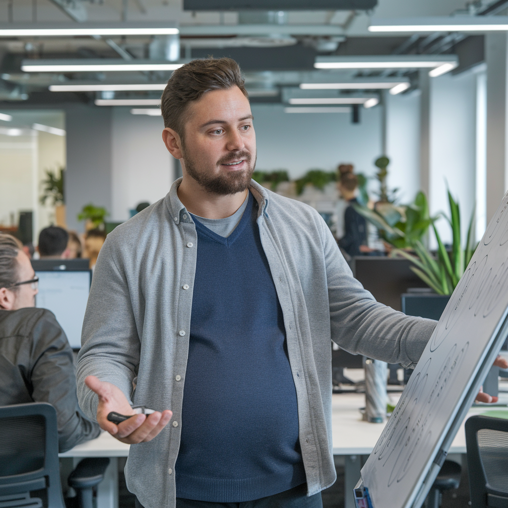 Creative Dad-to-Be in Action