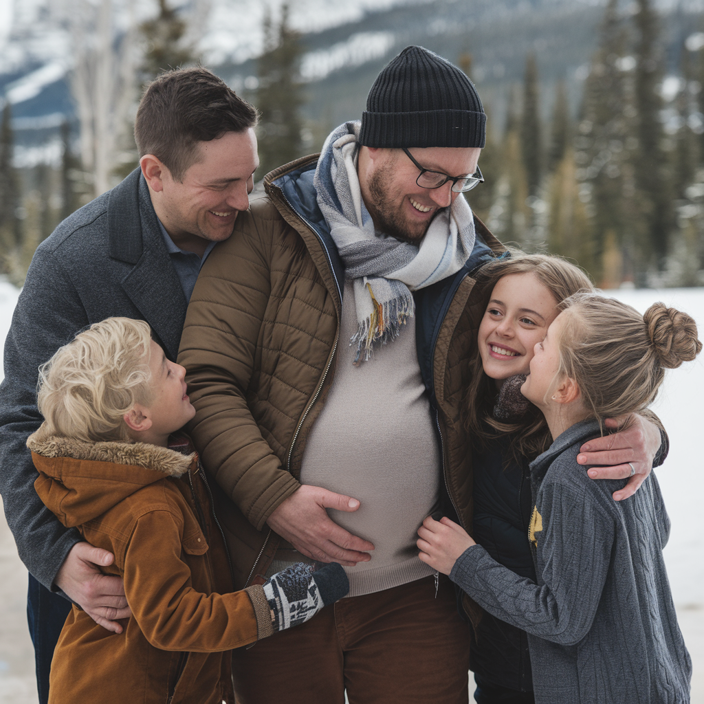 Cozy Cabin Vibes - Hugging Kids