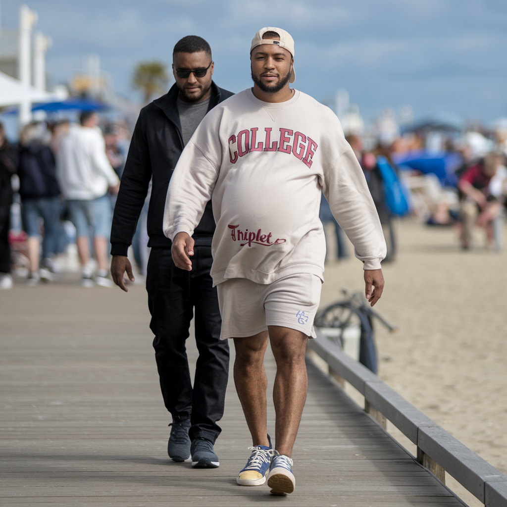 Bold Beachwalk: Double Baby Bump