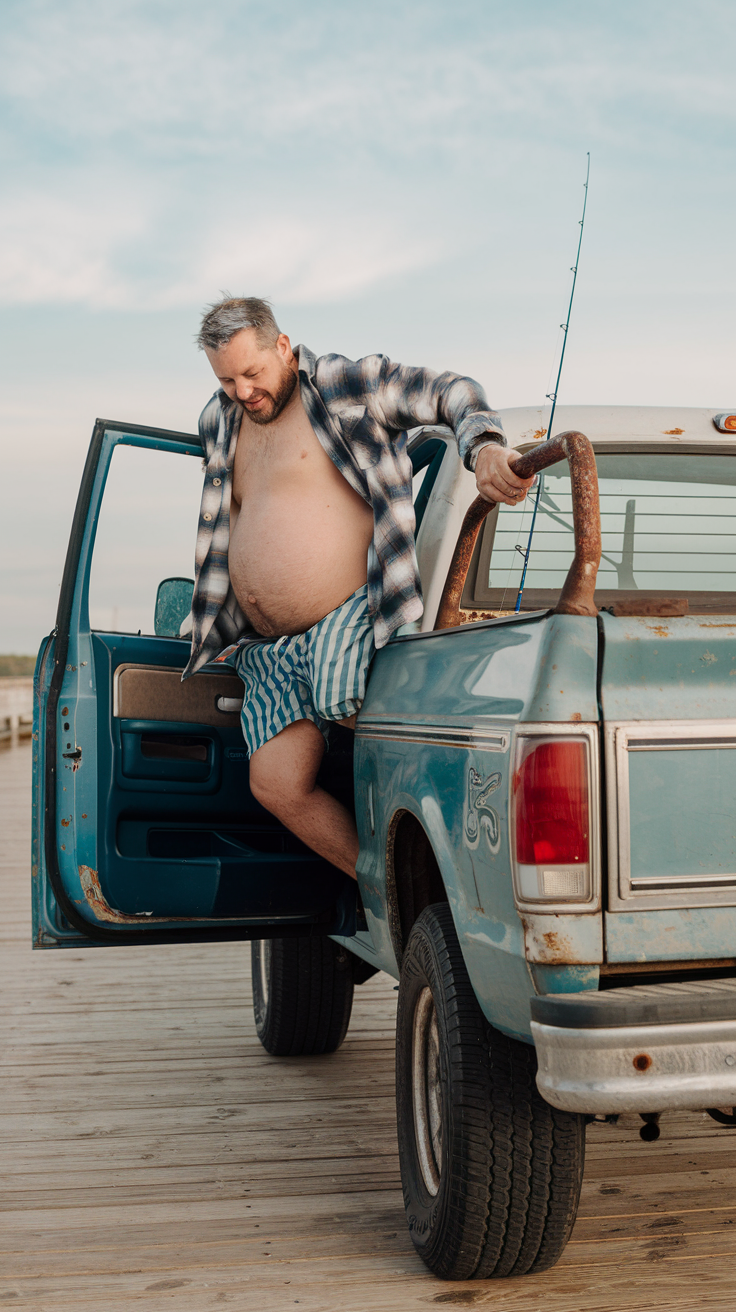 Pregnant Dude Faces Off with His Truck