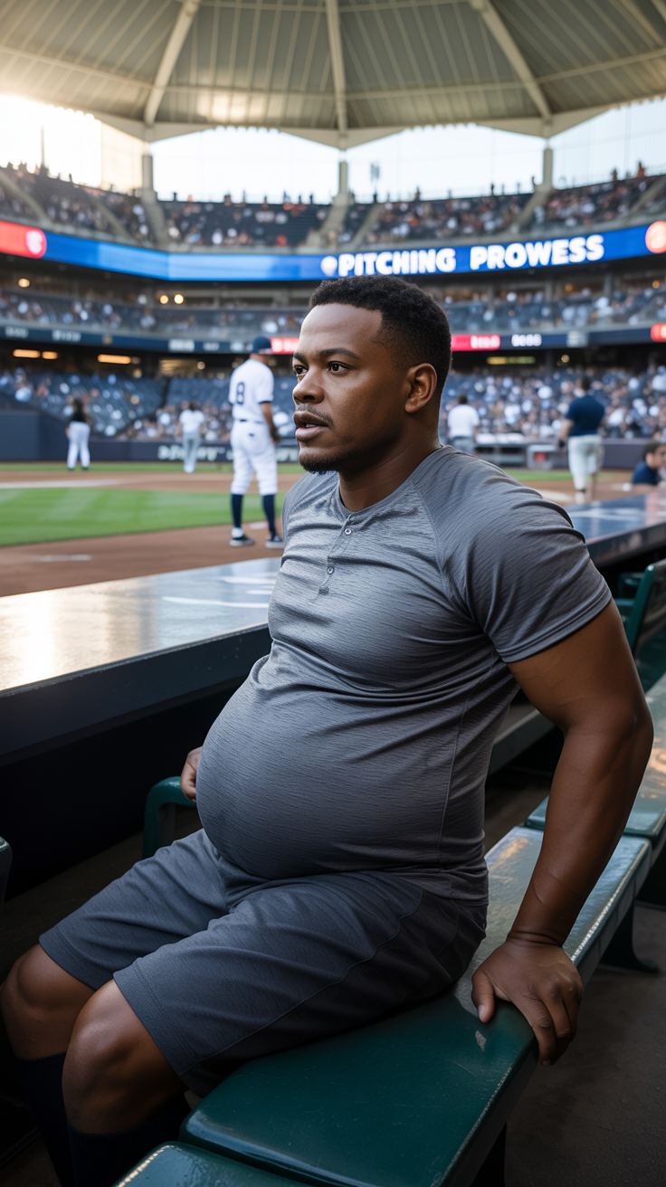 Pregnant Athlete Cheering From The Dugout