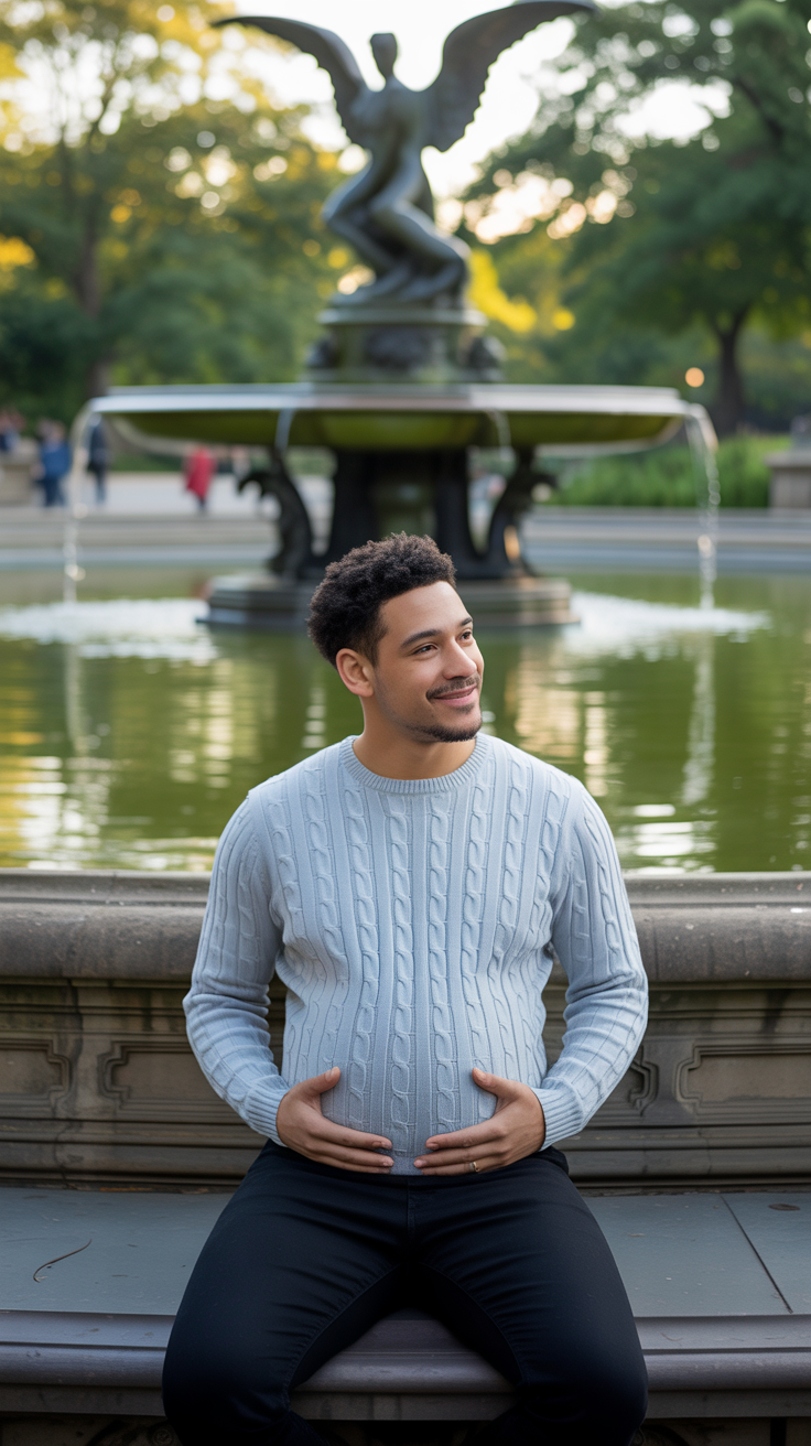 Pregnant Man: Urban Serenity in Style