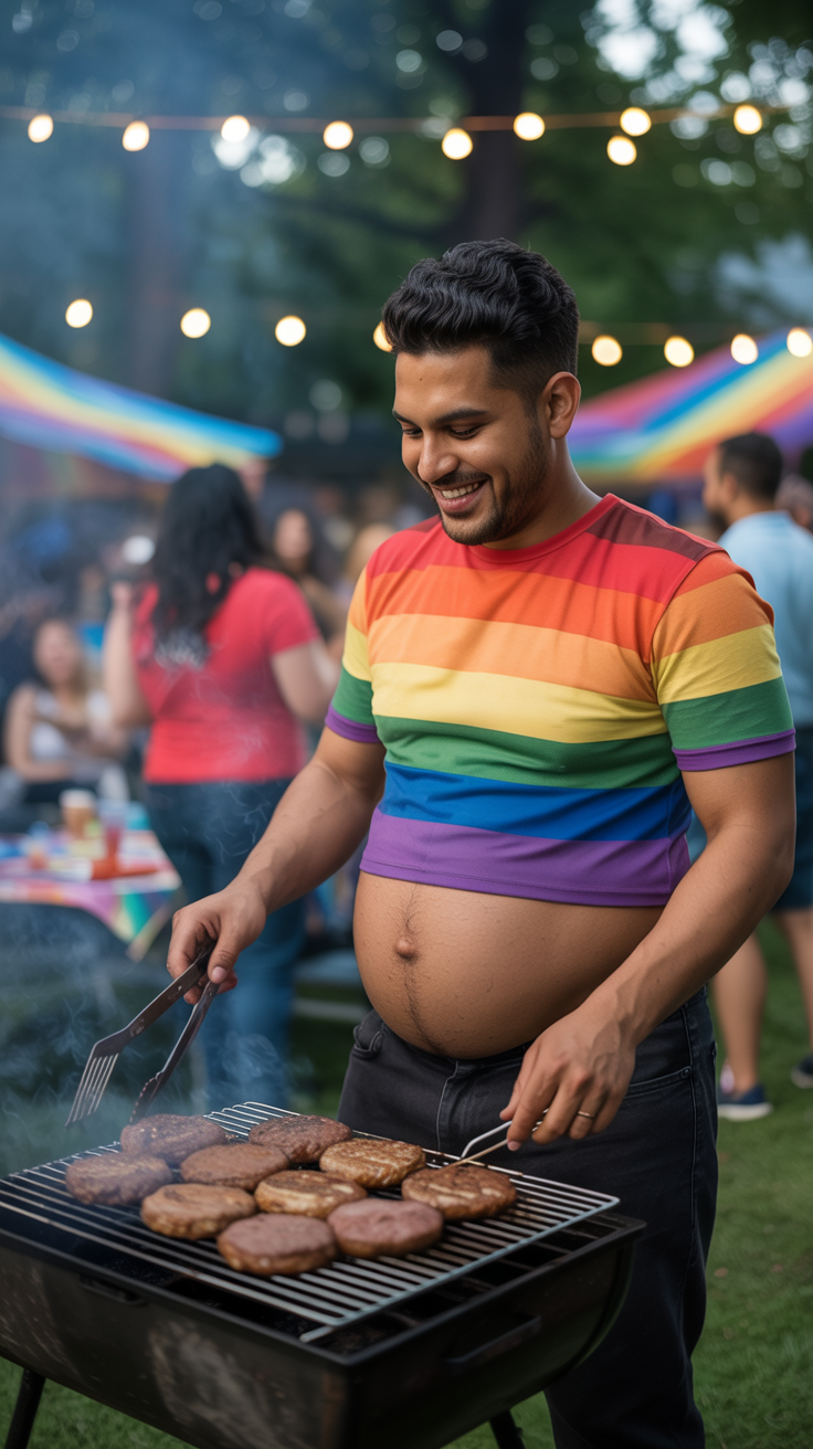 Grilling Glory: A Pregnant Man's BBQ Bash