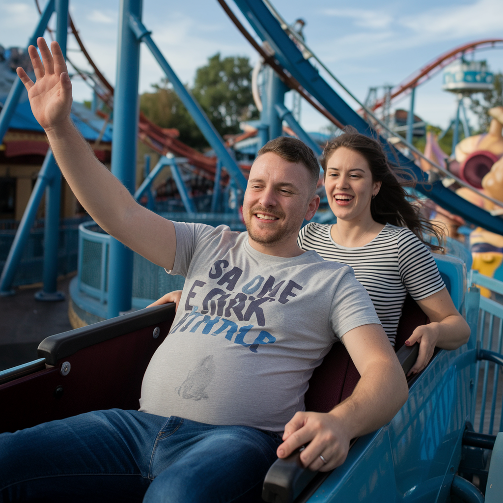 Thrilling Roller Coaster Ride with a Baby Bump