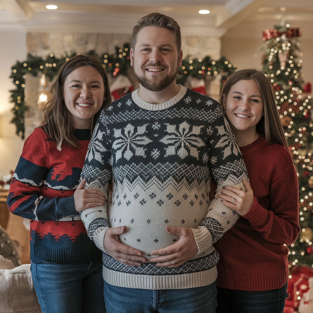 Pregnant Dad's Festive Family Moment